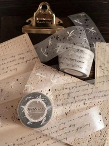 Cadeauverpakking Vintage witte vlinder Washi PET-tape voor planner-kaart maken DIY scrapbooking plan decoratieve sticker