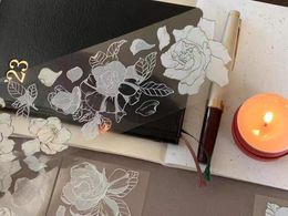 Cadeaupapier Vintage Witte Gardenia Washi PET-tape voor het maken van kaarten DIY Scrapbooking Plan Decoratieve Sticker
