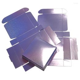 Geschenkwikkeling Violet Glitter Dots Holografische verpakking voor feest paarse bruiloft Souvenir Box 20 stks/lot