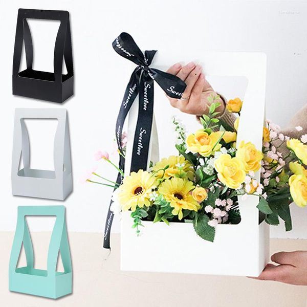 Enveloppe-cadeau étanche Panier de fleurs portable boîte en papier emballage en papier ornements floraux fournitures de fleuristes
