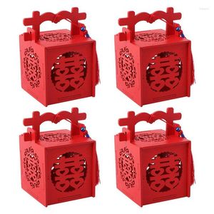 Geschenkwikkeling Wedding Box Candy Boxes Chocolade Bruidaal Rood Wooden Favorsdiy Geld Gast Zoet Chinese tafel Party Douche Mini