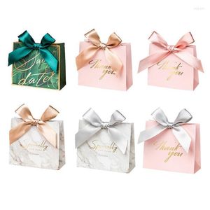 Geschenkwikkel Wedding Candy Box Ribbon Dankje Party Favor Baby Shower Paper Bag Verjaardag Kerstcadeau Dozen PAKKINGGIFT