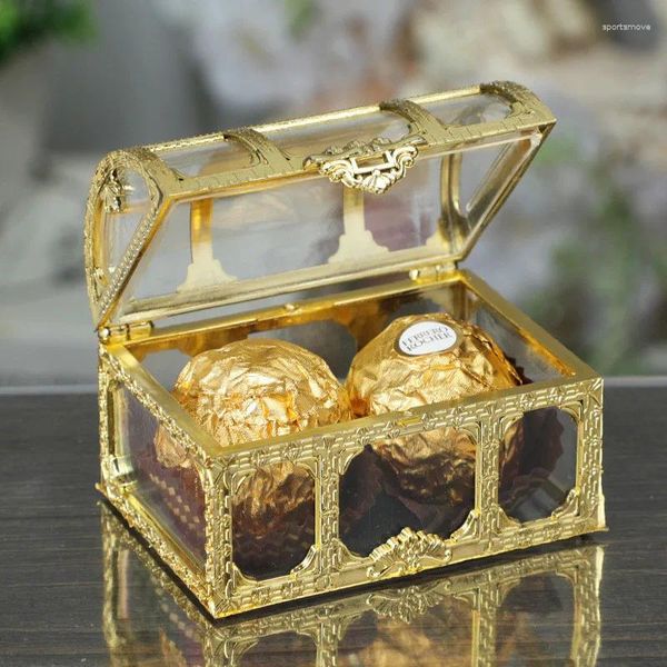Emballage cadeau Emballage de bonbons de mariage Boîtes de chocolat Boîte en plastique DIY Faveurs pour les invités Joyeux anniversaire Fête 12 PC / L
