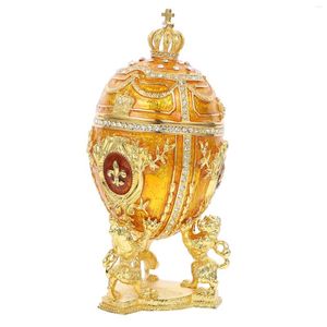 Geschenkwikkeling Bruiloft Decor Faberge Egg snuisterij Box Emailed Easter Boxes Ring Display Hinged Sieraden