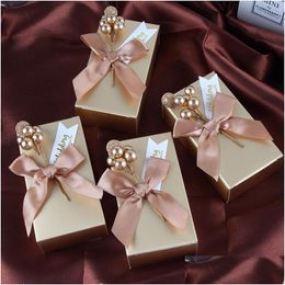 Gift Wrap Wedding Favor Boxes Boîtes d'anniversaire Party Decoration Paper Sacs Événement Supplies Emballage Box 230613 Drop livraison DHTLD