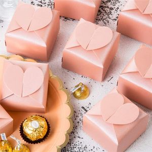 Emballage cadeau faveur de mariage papier perle boîte en vrac avec coeur arc fête faveur boîte à bonbons mariage fête d'anniversaire boîte-cadeau paquet de 100 220913