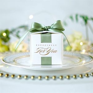 Envoltura de regalo Favores de boda Caja Recuerdos con cinta Dulces para bautizo Baby Shower Cumpleaños Evento Suministros para fiestas 220919