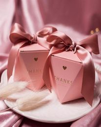 Geschenkwikkeling Wedding Gunsten Candy Box Creative Pink Gifts Dozen Baby Shower Paper Chocolate Pakket Festival Party Supplies Thank You7367473