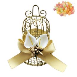 Emballage cadeau boîtes de faveur de fête de mariage Cage à oiseaux bonbons doré conteneurs de stockage anniversaire Festival anniversaire saint valentin Da