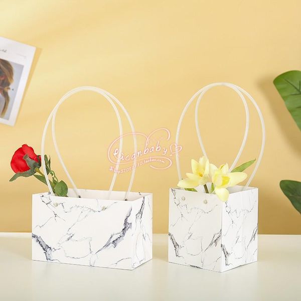 Emballage cadeau Sac de bonbons en marbre blanc / noir pour fournitures de faveur de mariage Décoration de Noël Sac de douche de bébé Cadeau