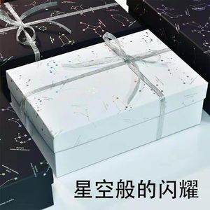 Producto de la cinta blanca de la caja de regalo Producto de la cinta del arco terminado Vacío de papel de caramelo Paquete grande Cielo estrellado