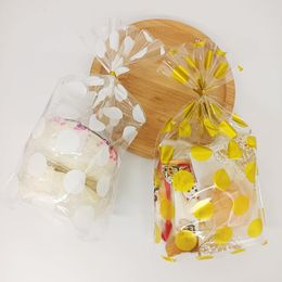 Cadeaupapier Wit Gouden Stippen Geschenkverpakkingen Zakken Verjaardag Bruiloft Bakkerij Koekjes Biscuit Snoepzak Plastic opbergzakjes