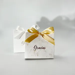 Enveloppe cadeau blanc gracias bonbons sac de mariage faveurs boîtes emballages Boîte d'anniversaire de Noël décor de fête de baby shower