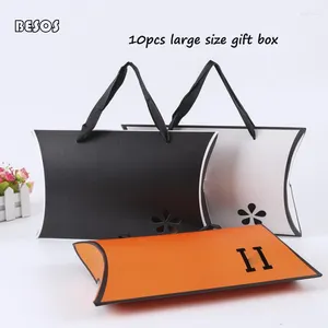 Enveloppe cadeau en gros grand orange noir blanc pliant en évidence