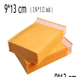 Geschenkwikkeling Groothandel11x13cm 100 stks gele Kraft Bubble Envelope Poly Mailer Gevlaagde enveloppen Mailing Tassen Ble Gift Bag voor feest Drop Dhanx