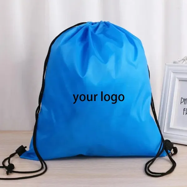 Cadeau cadeau en gros 500pcs / lot logo personnalisé recyclable sport de plein air imperméable non-tissé sac à dos sac à dos écologique