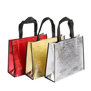 Envoltura de regalo Bolsa de tienda de mujer Bolsas de almacenamiento de viaje de lona de gran capacidad Láser Glitter Bolso femenino Bolso de comestibles Tote Drop Entrega Home Gard Otswi