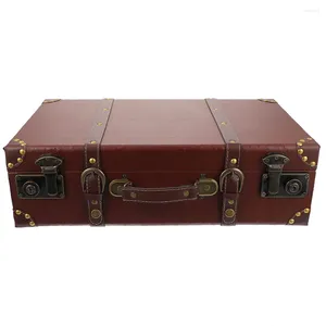 Geschenkwikkel houten koffer met handgreep huis versiering decoreren vintage decoratieve dozen voor