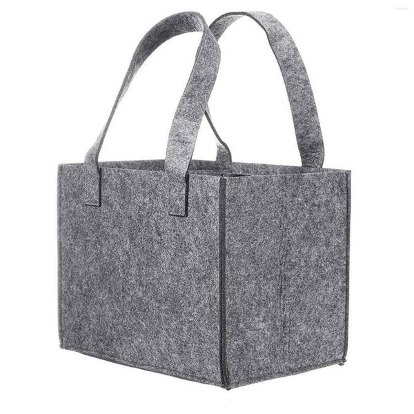 Emballage cadeau emballage doux réutilisable Portable fête emballage pochette de rangement grande capacité avec séparateurs porte-bouteille feutre sac de vin