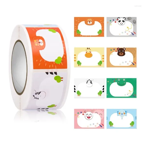 Enveloppe-cadeau xx9b Cartoon Nom d'animaux autocollants 500pcs / roll auto-adhésif étiquettes autocollants