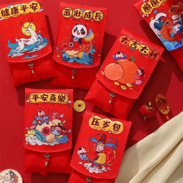 Emballage cadeau Année Enveloppe rouge Mariage Anniversaire Festival de printemps Sacs d'argent chanceux Enfants Bénédiction Poche Hongbao Party Supply