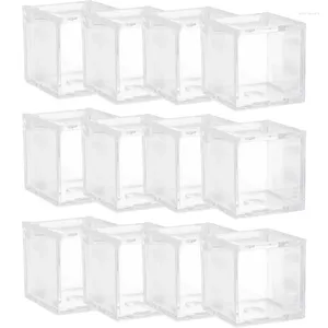 Enveloppe cadeau yo-12pcs de qualité alimentaire transparente de haut transparent carré coffre-cloue bébé pleine lune petit rangement de mariage bonbon