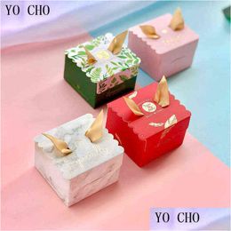 Envoltura de regalo Yo Cho 5 piezas Bolsas de caja de dulces encantadoras Paquete de favor de boda de lujo Bolsa de fiesta de cumpleaños Baby Shower Angel Suministros H1231 Drop de Dhieu