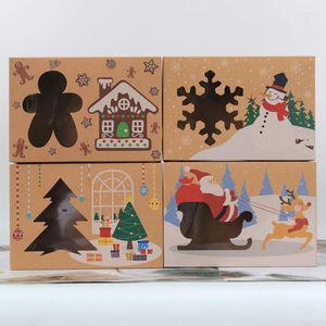 Papel de regalo Ysmile Christmas Cookie Box Cup Cake Cartones pequeños para favores de fiesta de papel