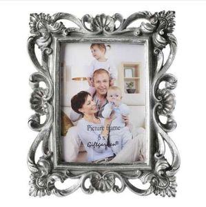 Giftgarden Cadre photo argenté 5 x 7 cm Cadres photo classiques, cadre photo vintage décoration de table cadeau d'anniversaire pour les couples