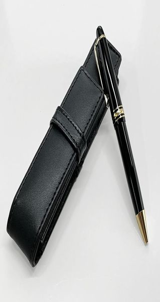 GIFTPEN luxe 145 stylo à bille en résine noire avec sac en cuir haute qualité écriture stylo à bille papeterie fournitures de bureau scolaire wi8815915