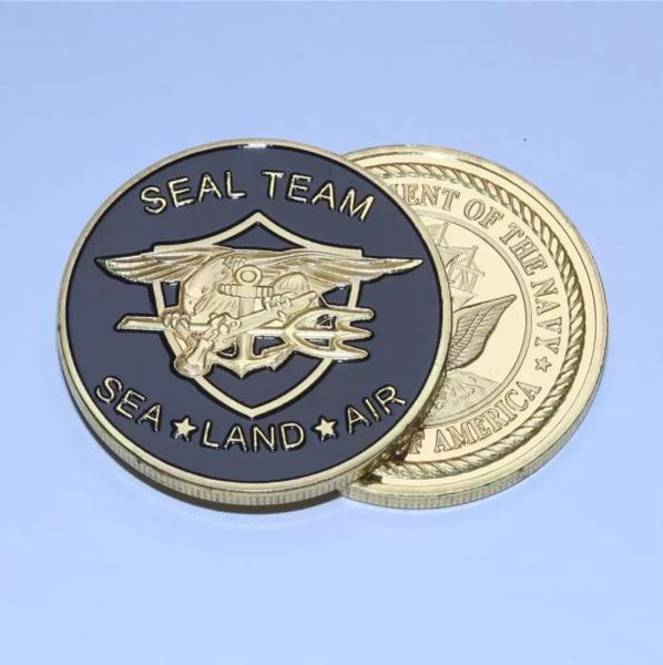 Cadeaux 10pcs / Lot, US Navy Seal Team Terre Land Sea Air Challenge Coin.cx