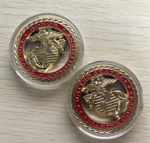 Cadeaux 5 pièces/lot, Marines américains/valeurs fondamentales-USMC Gold Challenge Coin.cx