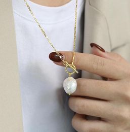 Cadeaux baroques collier de perles d'eau douce pour les femmes large chaîne de boîte perles naturelles pendentif bijoux de bureau de luxe 2021 Necklaces4766776