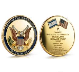 Cadeaux dédiés le 14 mai, Israël Jérusalem Ambassade des États-Unis Trump Challenge Coin.cx