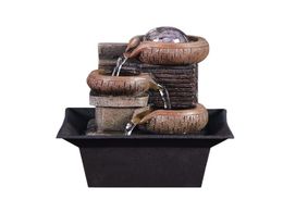 Geschenken Desktop Fontein Draagbare Tafelblad Waterval Kit Rustgevende Ontspanning Zen Meditatie Lucky Fengshui Home Decoraties T21379909