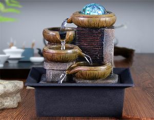 Geschenken Desktop Water Fountain Portable tafelblad Waterval Kit Sooting Relaxation Zen Meditatie Lucky Fengshui Home Decorations 222469033