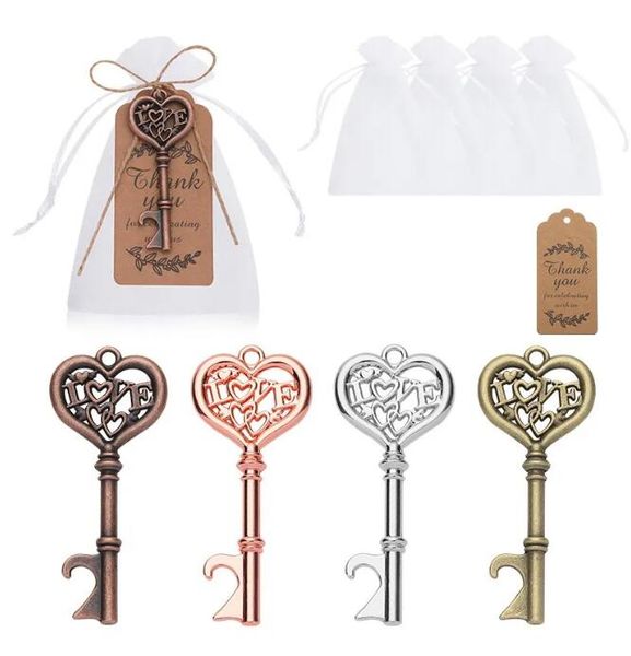 Cadeaux faveur amour clé ouvre-bouteille pendentif décoration créative fournitures de mariage usine en gros