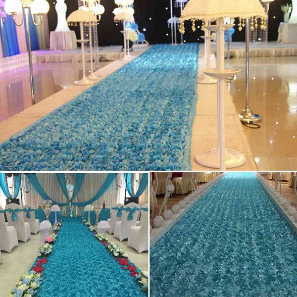 Regalos para mujeres 1.45mx5Yard (145CM * 450CM) Tela de encaje de rosa satinada 3D Ropa bordada Tejido de costura para falda Alfombra de boda Decoración de cortinas