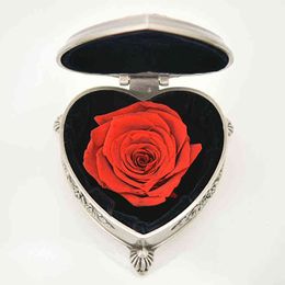 Cadeaux pour femmes 2020 boîte à bijoux en vraie rose préservée, fleur artificielle, dôme en verre, décoration de mariage, cadeaux d'anniversaire pour la fête des mères pour femmes