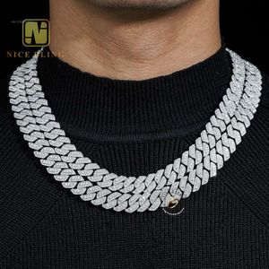 Geschenken Moissanite Sier Hip Hop Iced Out fijne sieraden 10K 12K14k aangepaste kralen ketting Cubaanse ketting