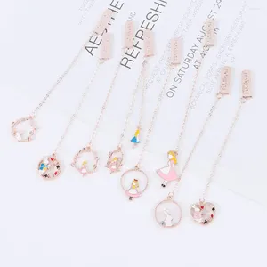 Geschenken Papierclips lezen Bookmark Alloy Alloy Chain Marker of Page Pagination Mark Metal Peach Heart Pendant