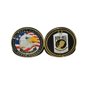 Cadeaux Pow Mia Greatful Nation Not Fortenten Eagle Challenge Coin Free Capsule Military Hobbies Coin Business Gift Badge.cx