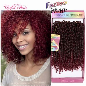 Geschenken Synthetisch Vlechten Haar 3 Stks / partij Haak Vlechten Haar Pre Looped Savana Jerry Curly Weave Hair Extensions Ombre Braziliaanse Jumbo Vlechten