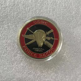 Geschenken Verenigde Staten Marine Corps Souvenir Coin USMC Force Recon Skull Pattern Patressative Vergulde Collectibles Coin.cx