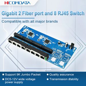 HICOMDATA commutateur Gigabit Gigabit 2 ports fibre et 8 commutateurs RJ45 commutateur fibre Gigabit 2*1000 M port fibre + 8*10 M/100 M/1000 M Ethernet