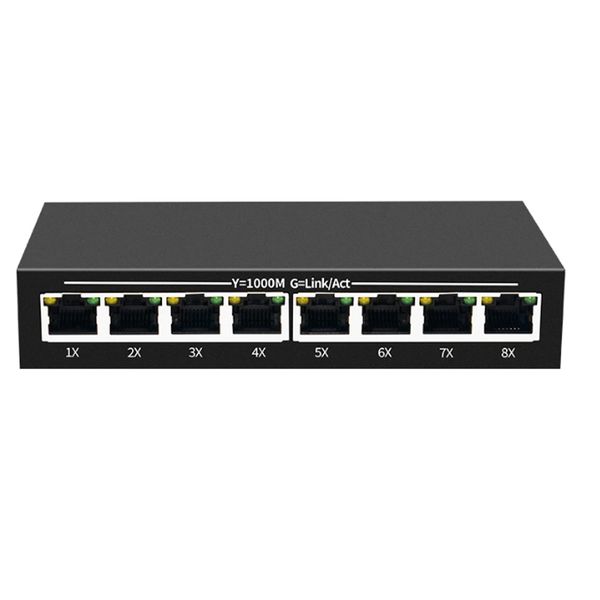 HICOMDATA Gigabit Mini 8 ports commutateur de bureau commutateur réseau Ethernet rapide Hub LAN Gigabit commutation Ethernet RJ45 Pcba avec alimentation