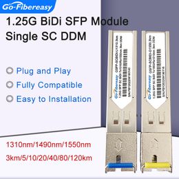 Gigabit SC Bidi SFP Module 3/10/20/40/100km 1000Mbps Mini GBIC Fiber Optical Transmetteur Compatible Mikrotik, Cisco, TPLINK Switch