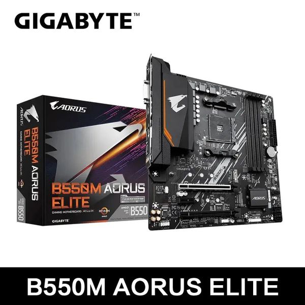 Gigabyte B550m Aorus Elite Motorle de la placa base Micro-ATX AM4 para Ryzen 5000 4000 3000 CPU CPU DUAL CANAL DDR4 SATA3 M.2 240410