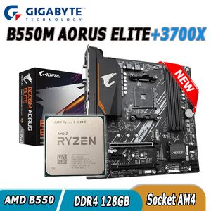 Gigabyte B550m Aorus Elite Motherboard3700X CPU Combo Socket AM4 AMD B550 DDR4 128GB Desktop Mainborad Nieuwe ondersteuning overlocing