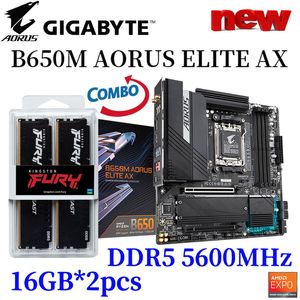 GIGABYTE B650M AORUS ELITE AX AM5 Motherboard EXPO DDR5 5600MHz 16GB*2pcs Memory Set Combo Support AMD Ryzen CPU M.2 Mainboard